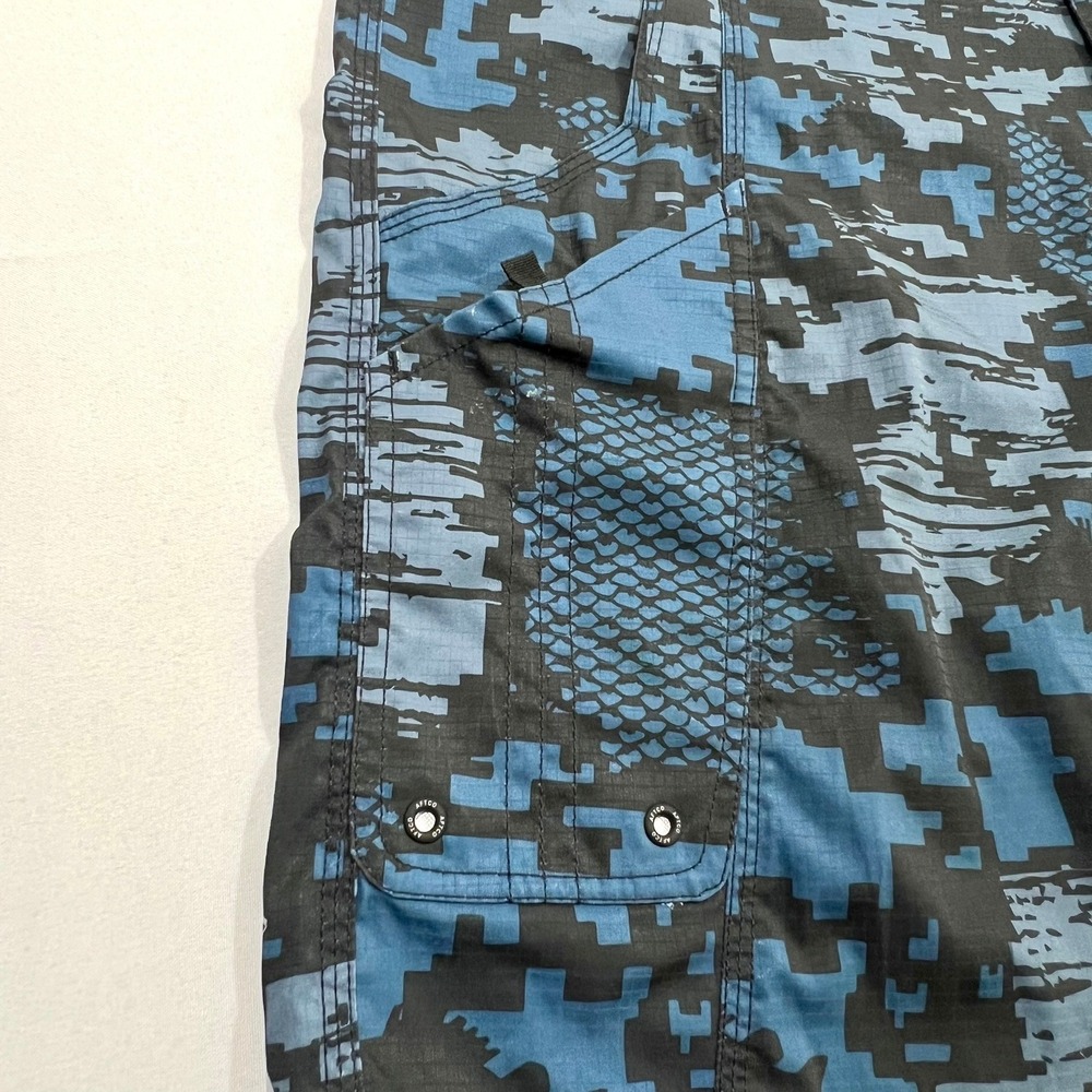 AFTCO M82 Tactical Fishing Shorts Men's Size 42 Blue Camo Stretch Quick Dry - Picture 5 of 13
